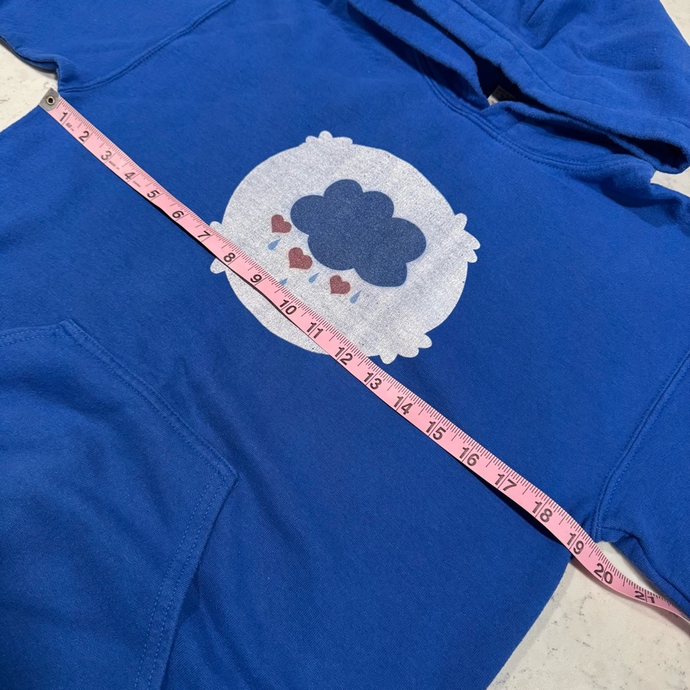 Care Bears Grumpy Bear Gildan Heavy Blend Blue Hoodie Unisex Small Boy Girl - Picture 3 of 8